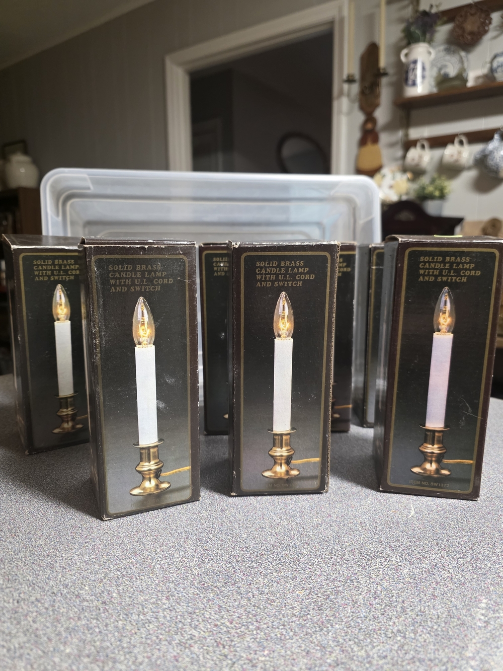 Vtg LCI Solid Brass Electric Window Candle Lamps Christmas 9” Bundle Of 8  NOS